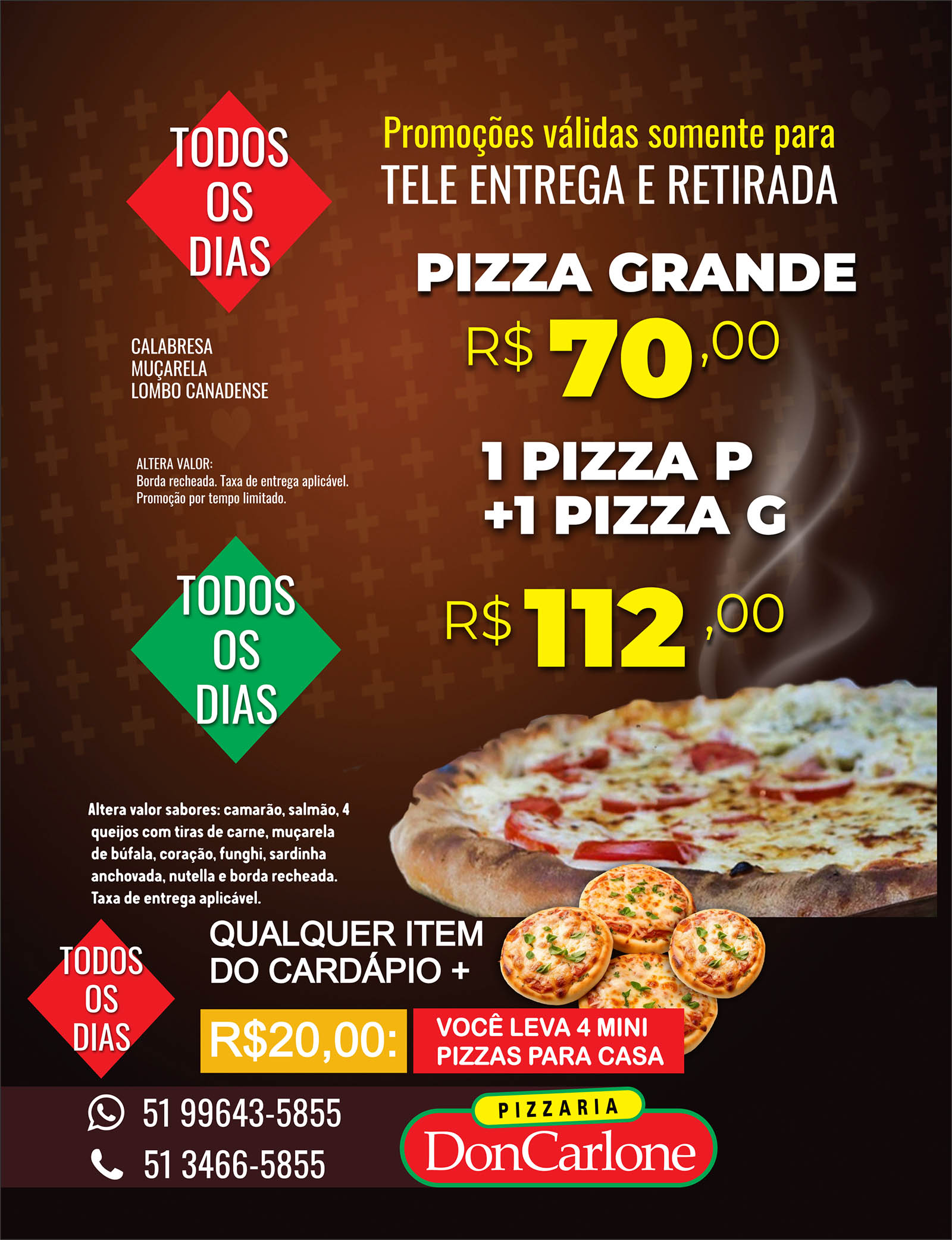 Promoções Pizzaria Don Carlone